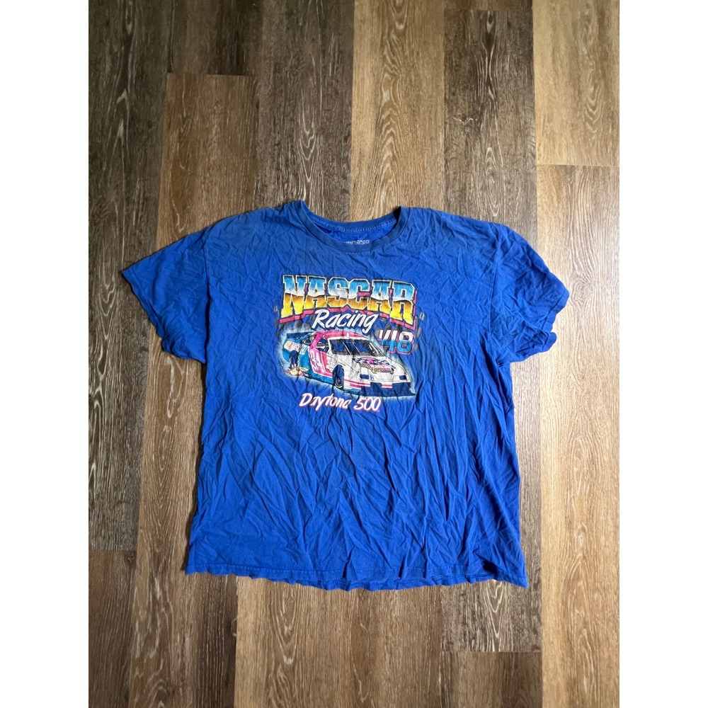 NASCAR Racing T-Shirt Mens XL Blue‎ Daytona 500 Graphic Short Sleeve Tee